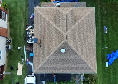 After look of roof with the GAF Timberline HDZ architectural shingles in Shakewood