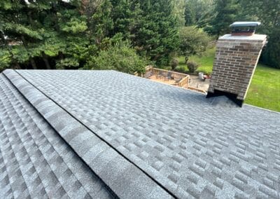 Brand new look of roof with GAF Timberline HDZ architectural shingles in Pewter Gray