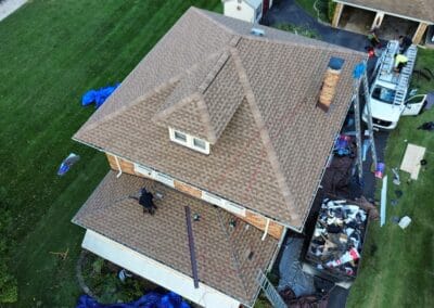 After look of roof with the GAF Timberline HDZ architectural shingles in Shakewood
