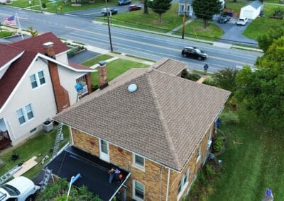 After look of roof with the GAF Timberline HDZ architectural shingles in Shakewood