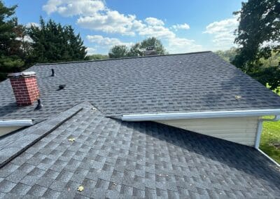 Brand new look of roof with GAF Timberline HDZ architectural shingles in Pewter Gray