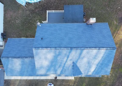 After look of roof with GAF's Biscayne Blue shingles
