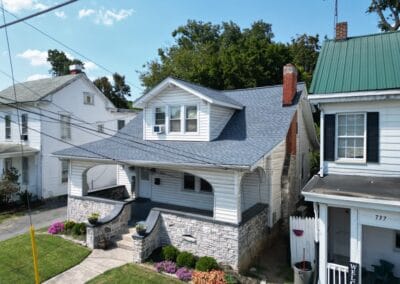 After look of roof with GAF Timberline HDZ architectural shingles in Biscayne Blue