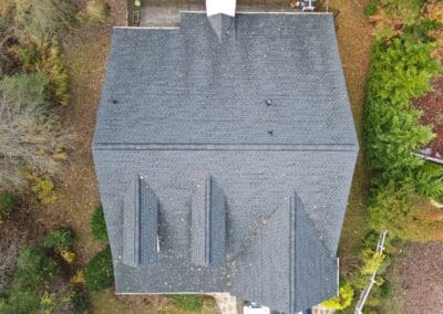 After look of roof with GAF Timberline HDZ shingles in Charcoal