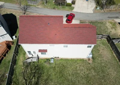 After look of project with GAF's Patriot Red shingles