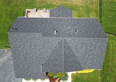 After look of roof with new Owens Corning Duration shingles in Onyx Black