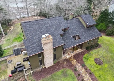 After look of roof with new Owens Corning Duration shingles in Black Sable