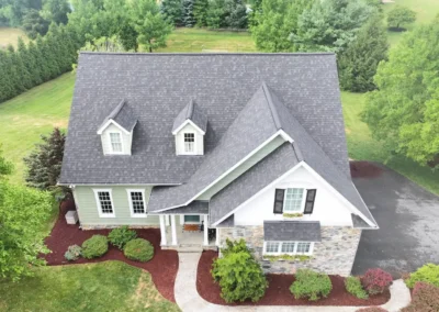 After look of roof with Owens Corning Onyx Black shingles