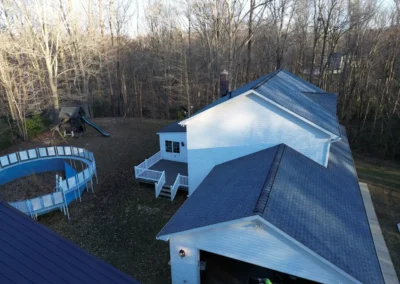 After look of roof with GAF's Biscayne Blue shingles