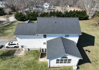 After look of roof with GAF Timberline HDZ architectural shingles in Charcoal