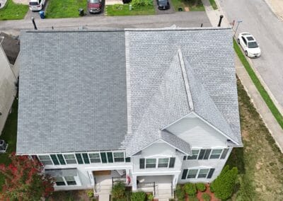 After look of roof with GAF Timberline HDZ shingles in Fox Hollow Gray