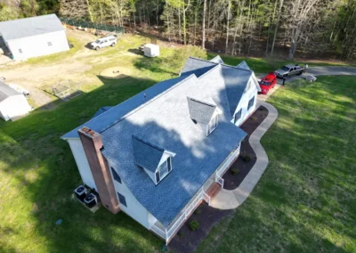After look of roof replacement with GAF Timberline HDZ shingles in Harbor Blue