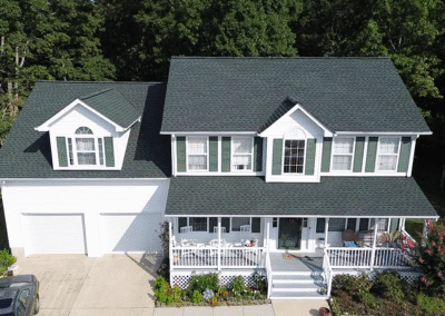 After look with GAF Timberline HDZ shingles in Hunter Green