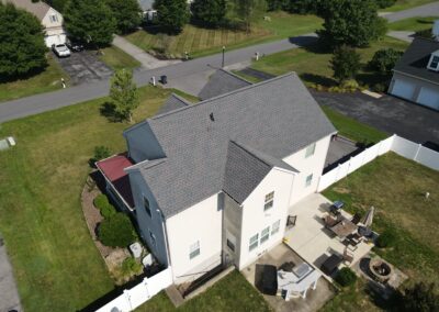 After look with the roof having the GAF Timberline HDZ architectural shingles in Williamsburg Slate