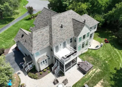 After look of project with roof shingles of Owens Corning Aged Copper