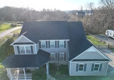 After look of roof with GAF Timberline HDZ shingles in Charcoal