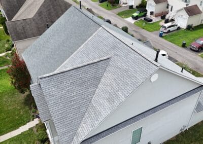 After look of roof with GAF Timberline HDZ shingles in Fox Hollow Gray