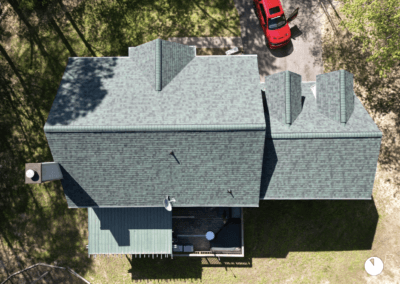 After look of roof with Owens Corning Duration shingles in Chateau Green