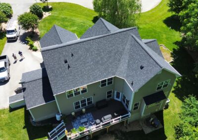 After look of roof replacement with Owens Corning Duration shingles in Onyx Black