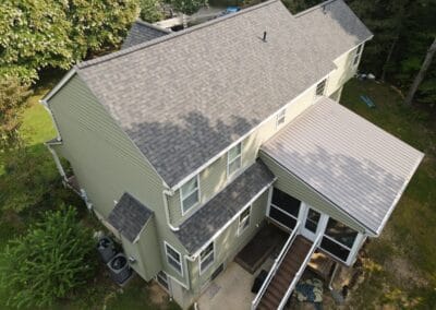 After look of roof project with Owens Corning Duration shingles in Williamsburg Gray