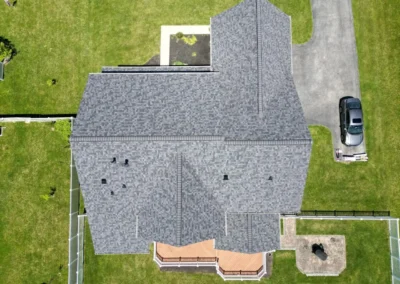 After look of roof project with Owens Corning Duration shingles in Midnight Plum