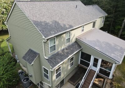 After look of roof project with Owens Corning Duration shingles in Williamsburg Gray