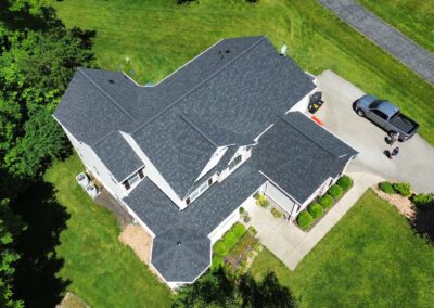 After look of roof replacement with Owens Corning Duration shingles in Onyx Black