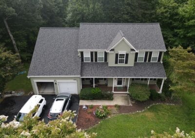 After look of roof project with Owens Corning Duration shingles in Williamsburg Gray