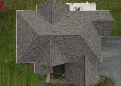 After look of roof with Owens Corning Duration shingles in the Bourbon color