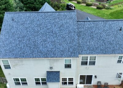 After look of roof with Owens Corning Duration shingles in Harbor Blue
