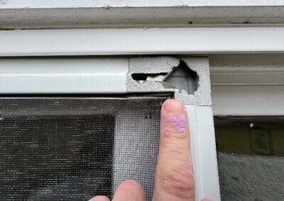 Before look of roof with signs of damage to the system