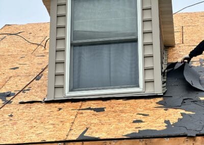 Before look of project with signs of roof damage