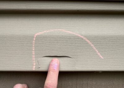 Before look of roof with signs of damage to the system