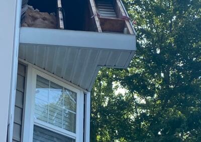 Before look of roof before roof and gutter replacement