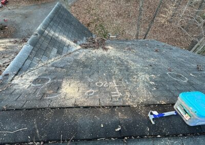 Before look of project with roof damage