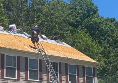 Before look of roof with signs of roof damage