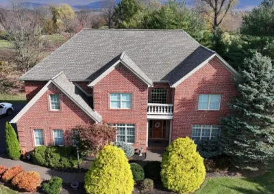 After look of roof project with GAF Timberline HDZ shingles in Weathered Wood