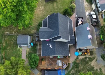 After look of roof with Owens Corning Duration shingles in Onyx Black
