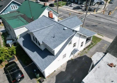 After look of roof with GAF Timberline HDZ architectural shingles in Biscayne Blue