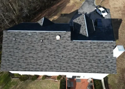 After look of roof with GAF Timberline HDZ architectural shingles in Biscayne Blue