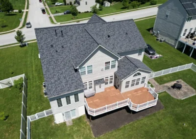 After look of roof project with Owens Corning Duration shingles in Midnight Plum