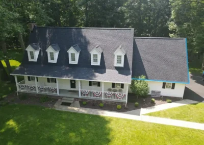 After look of roof with Owens Corning Duration shingles in Onyx Black