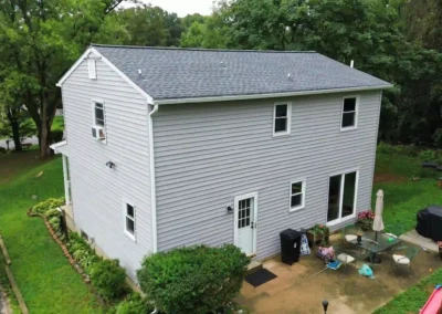 After look of project with roof having GAF Timberline HDZ shingles in Pewter Gray