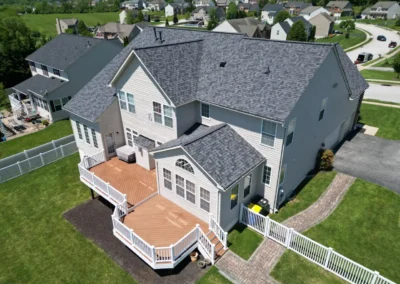 After look of roof project with Owens Corning Duration shingles in Midnight Plum