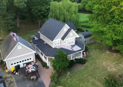 After look of roof with Owens Corning Duration shingles in Onyx Black