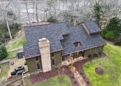 After look of roof with new Owens Corning Duration shingles in Black Sable