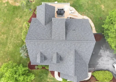 After look of roof with Owens Corning Onyx Black shingles