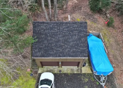 After look of roof with new Owens Corning Duration shingles in Black Sable