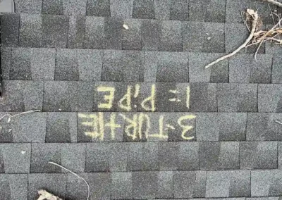 Before look of roof with signs of shingle wear