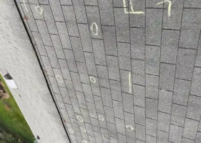 Before look of roof with signs of shingle wear